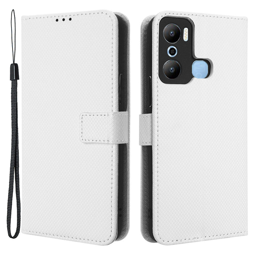 For Infinix Hot 20 Play 4G Diamond Texture PU Leather Wallet Cover Stand Smartphone Case For Infinix Hot 20 Play 4G Diamond Texture PU Leather Wallet Cover Stand Smartphone Case